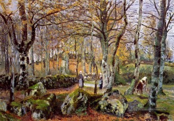 paysage avec des rochers montfoucault 1874 Camille Pissarro Peinture à l'huile